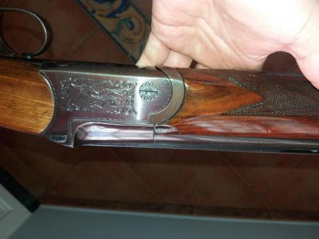 Escopeta superpuesta Sarrasqueta con dos gatillos pero con el primer gatillo tiras los dos tiros y con 01