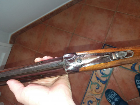 Escopeta superpuesta Sarrasqueta con dos gatillos pero con el primer gatillo tiras los dos tiros y con 00