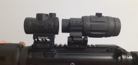 Vendo mira punto rojo marca Bushnell, modelo trs-26 y magnificador x3 también marca Bushnell.
Se venden 00