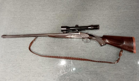 Se vende rifle Express calibre 8x57 JRS de la marca Victor Sarasqueta.
El rifle se vende con visor Zeiss 31
