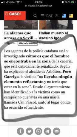 Parece ser que, la víctima, se metió en una zona de caza, debidamente señalizada y autorizada.
De momento, 30