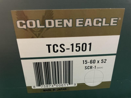 Visor Vortex Golden  Eagle
15-60X52 reticula SCR1
Precio 1400€ 00