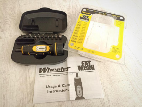 Hola, vendo este atornillador dinamométrico Wheeler Fat Wrennch, rango 10 a 65 in-lbs, con poco uso, solo 01