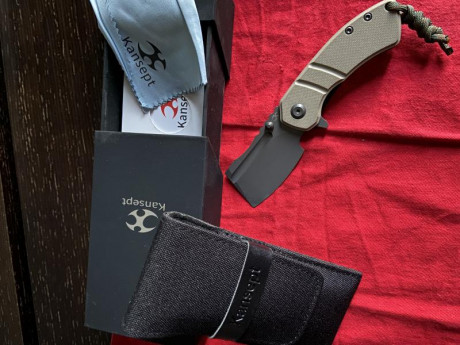 En venta està Kansept tipo Cleaver en acero  154CM black y cachas en G10 color sand. Sin ningún uso y 11