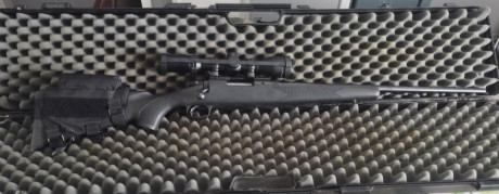 Vendo rifle Marlin xs7 de fibra y sin rosca en el cañón en el calibre 7-08.
Tiene carril weaber y anillas 02