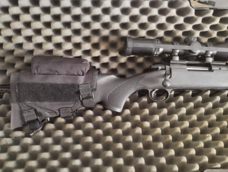 Vendo rifle Marlin xs7 de fibra y sin rosca en el cañón en el calibre 7-08.
Tiene carril weaber y anillas 01