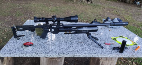 RETIRADA DE LA VENTA
Hola
Vendo o cambio por carabina field target  esta katran lb en perfecto estado, 00