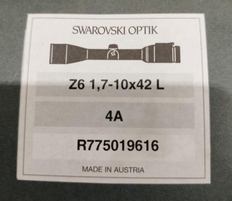 Se vende visor Swarovski 1.7x10x42 en muy buen estado. Precio 900 euros .

*****VENDIDO ***** 02