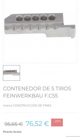 Compro cargador para pistola de aire Feinwerkbau de 5 tiros que este en buen estado. 20
