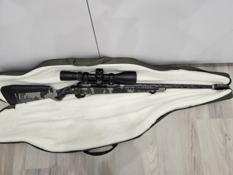 Vendo savage 110 ultralite camo.
rifle con 50 tiros entre rodaje y puesta a punto, calibre 6.5 creedmor, 02