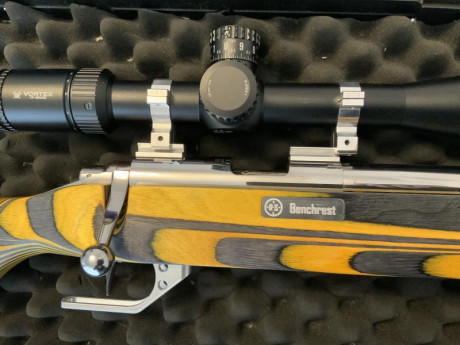 Carabina Kelbly´s Benchrest 22. Acción Swindlehurst.

2 Culatas.

- R.S. Custom
- Kelbly´s

Anillas visor 01