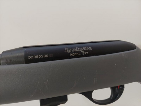 Hola,

Vendo carabina Remington 597 calibre 22Lr.
Poco uso,pequeñas marcas de guardar en armero.
Precio 02