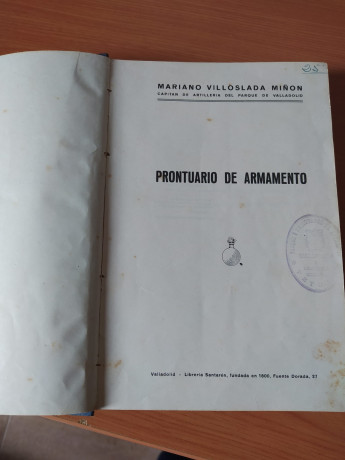 Se vende prontuario de armamento de Mariano Villoslada Miñon  Valladolid 1939.  

Precio: 30€

Interesados 02