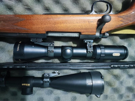 Buenas tardes.
Vendo Rifle Remington 700 bdl, calibre 300 Win Mag, con montura apel y dos visores un Tasco 00