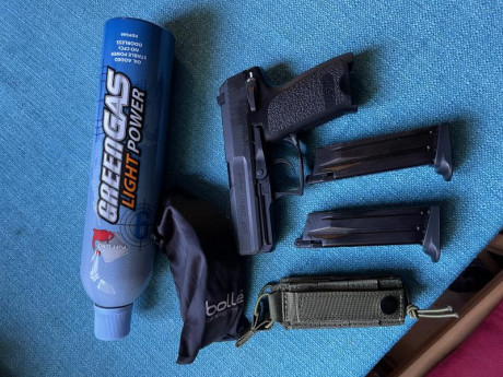 Pues eso , Tokyo Marui USP compact con cargador extra , gas , bolas , maletin , grip , gafas y funda mole 00