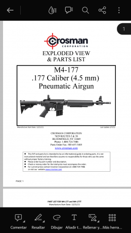 Hola buenas tengo una carabina Crossman replica m4  del 4,5 de aire comprimido acción por bombeo me gustaría 40