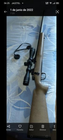 Se vende rifle semiautomático cal. 30.06 con visor Konuspro M30 1.5-6 x 44, solo usado para esperas,no 30