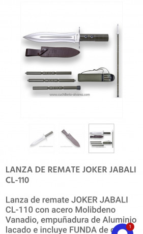 Pongo a la venta está lanza de caza/remate de la casa Joker , está nueva sin estrenar, precio 210€ + portes 11