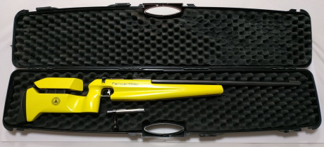 Vendo  carabina Feinwerkbau 2600  (calibre 22lr) con  maleta rígida  y  bípode .

Tiene roces en la pintura 22