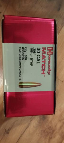 Lotes  a partir de 200  Puntas Hornady .308  168gr  HPBT  match.    20 Euros mas baratas que en tienda. 72