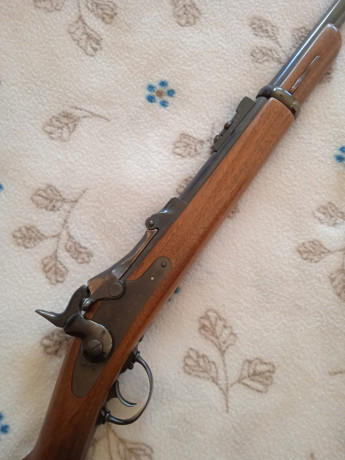 Hola, un amigo vende una replica del Springfield Trapdoor, rifle histórico. El fabricante es Pedersoli, 12