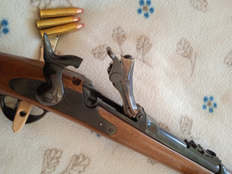 Hola, un amigo vende una replica del Springfield Trapdoor, rifle histórico. El fabricante es Pedersoli, 21