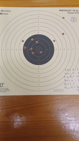 Hola, hoy por fin he empezado un curso de 6 semanas (2h semana) sobre Pistola Aire 10m y quiero poner 30