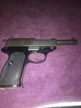 VENDIDA-----Pistola Walther P1 9mm de armazón de aluminio, con el tornillo de refuerzo que empezaron a 01