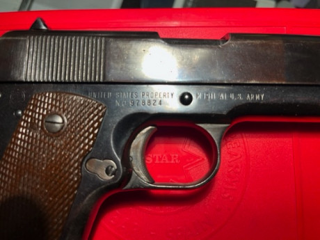 Hola,

Pongo a la venta esta Pistola 1911 A1, fabricada por Remington Rand para el ejercito americano 00