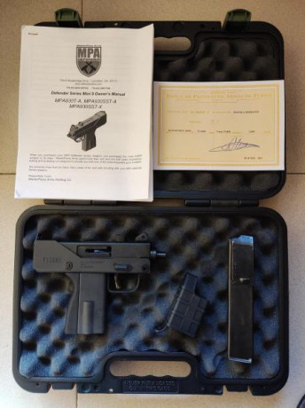MPA Defender pistola semiautomática calibre 9x19 con un precario sistema de puntería no es para nada un 00