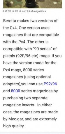 Por no darle uso, pongo a la venta mi Beretta CX4 Storm, del 9 pb, la versión que usa cargadores de la 40