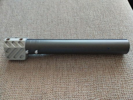 Tubo extensor de miras,prolongador del cañón AGH Anschutz Terminator. Tubo pintado de gris metalizado 01