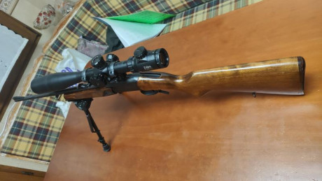 Monotiro Baikal modelo IZH calibre 308win,se desmonta en varias piezas cañón de 60cm maderas de haya, 00