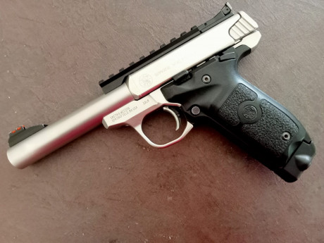 Se vende pistola de calibre 22 LR marca S & W, modelo Victory. 
Se incluye punto rojo, básico pero 00