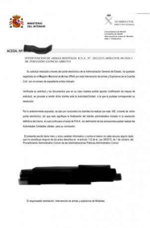 Han pasado tres meses desde la solicitud de ampliación de cupo de munición. Cuando llevaba dos meses la 150
