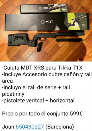 Como dice el enunciado, busco chasis tipo táctico o culata precisión para Tikka T1X  calibre 17HMR diestro. 90