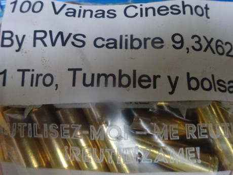 Muy buenas tardes.
Vendo 100 vainas Cineshot by RWS del calibre 9,3X62, 1 tiro, Tumbler y bolsa zip.
35 02