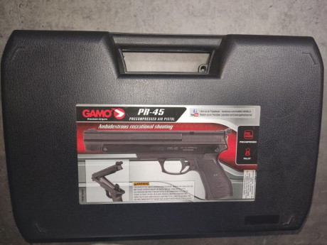 Vendo pistola aire comprimido Gamo PR-45, muy pocos disparos, la usé para practicar la licencia F. Muy 02