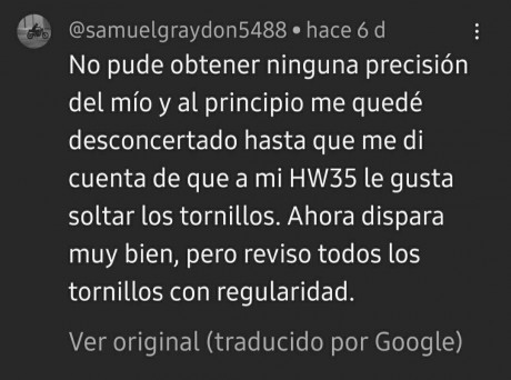 En dos años compañeros he tenido 2 weihrauch 35 , las dos con los mismos problemas. 
Pongo el escrito 90