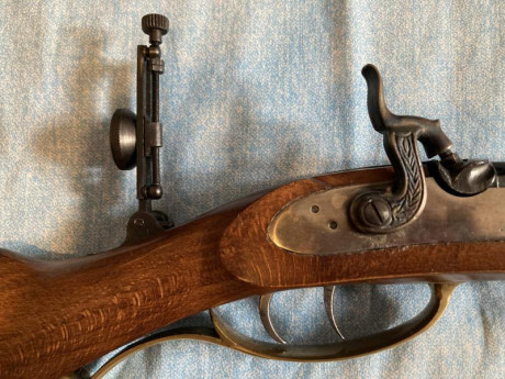 Vendo o cambio. Carabina de avancarga David crocket calibre 32 tira muy bien y con alza creedmore instalada 00