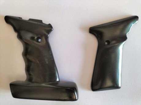 Vendo cachas anatomicas de tiro, para zurdos, no ajustables, talla M/L , en pasta sobre madera, con alguna 00