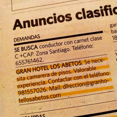 Pues se me ha ocurrido que podemos apuntarnos aquí los que buscamos trabajo y también los que ofrecen 171