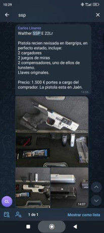Saludos compañeros.

Pues estoy interesada en comprar una Walther SSP, si hay alguien que tiene una sin 40