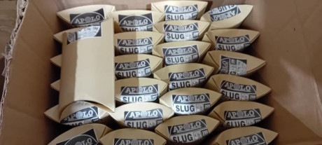 Slug 6,35 (.25) marca Apolo en envase de cartón x 200 unidades.
Precio por caja €9
Precio 3 o más cajas 01