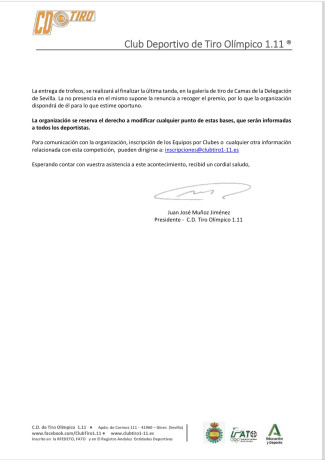 Buenos días. 
El 15 de septiembre celebramos en Sevilla nuestro open anual de pistola y carabina de aire 02