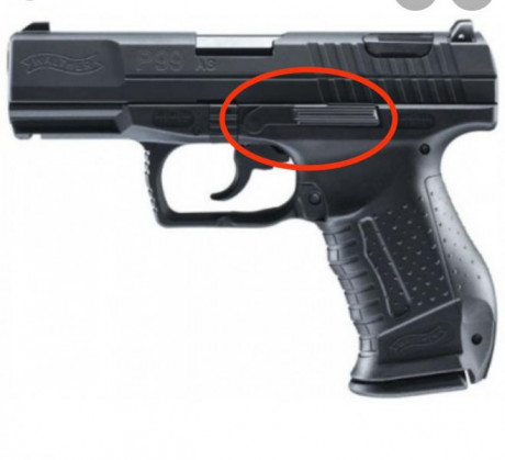 Estoy buscando una Walther P99 AS cal.9mm a poder ser con la pestaña de retenida larga. 00