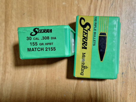 Se  vende 13 cajas SIERRA  155 gr CAL.308  Ref.2155. 
Precio. 53€ cada una 00