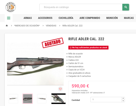 En Febrero de 1997 la revista ARMAS publicaba un artículo sobre una partida de AK74 y RPK74 semis en .222Rem 120