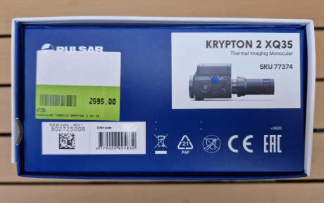 Hola, vendo monocular térmico acoplable a visor diurno Pulsar Krypton 2 XQ35 completamente nuevo, tres 10