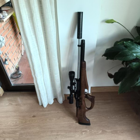vendo carabina pcp karl puncher monarch 5,5  seminueva  mira  norica r iluminada
 3x9x42  y supresor  00